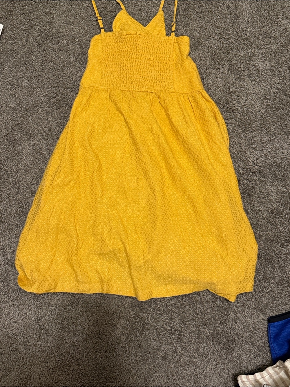 Roxy Golden Lights Yellow Textured V-Neck Dress - Picture 3 of 4